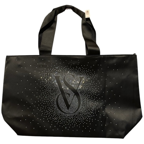 Victoria’s Secret Black Bag With Diamante Shine Graphic - Picture 2 of 5